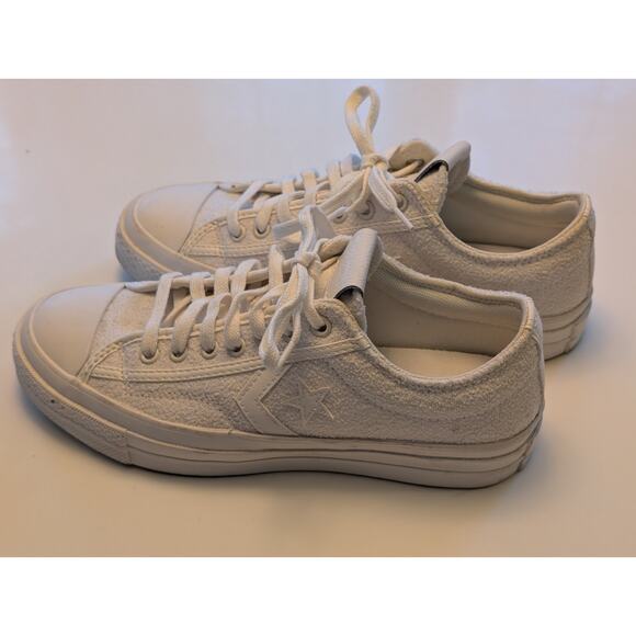 Converse Star Player 76 Low Top White Textured Sneakers - Men’s 7 / Women’s 8.5 - Picture 3 of 11